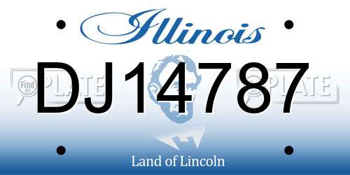 DJ14787 Illinois License Plate