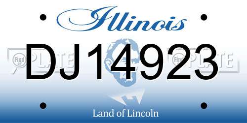 DJ14923 Illinois License Plate