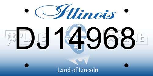 DJ14968 Illinois License Plate