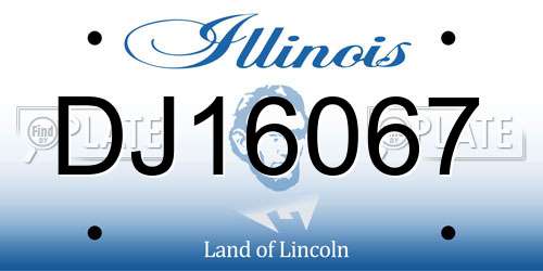 DJ16067 Illinois License Plate