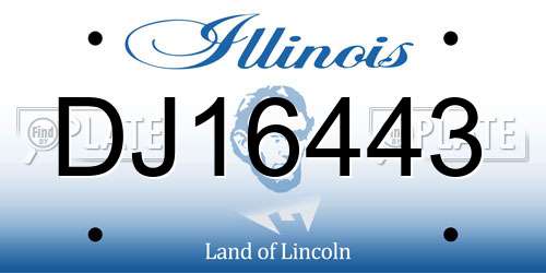 DJ16443 Illinois License Plate