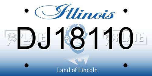 DJ18110 Illinois License Plate
