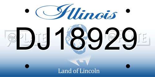 DJ18929 Illinois License Plate