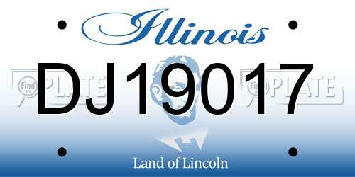 DJ19017 Illinois License Plate