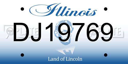 DJ19769 Illinois License Plate