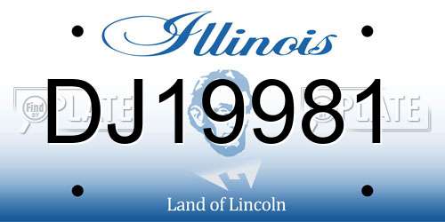 DJ19981 Illinois License Plate