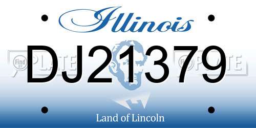 DJ21379 Illinois License Plate