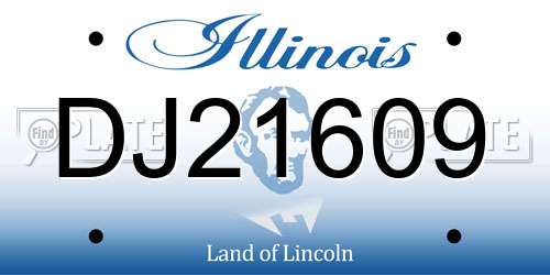 DJ21609 Illinois License Plate
