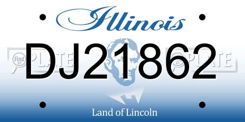 DJ21862 Illinois License Plate