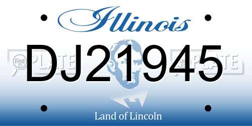 DJ21945 Illinois License Plate