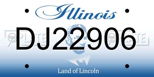 DJ22906 Illinois License Plate