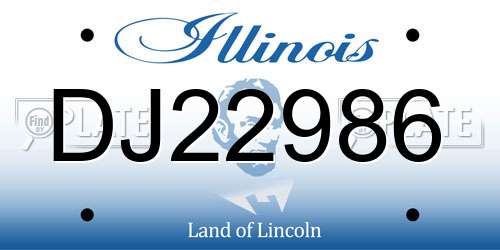DJ22986 Illinois License Plate