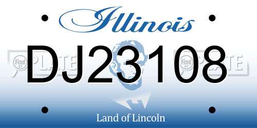DJ23108 Illinois License Plate