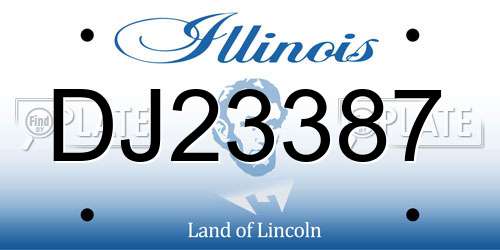DJ23387 Illinois License Plate