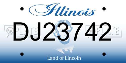 DJ23742 Illinois License Plate