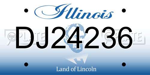 DJ24236 Illinois License Plate