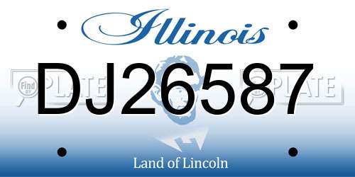 DJ26587 Illinois License Plate