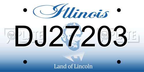 DJ27203 Illinois License Plate