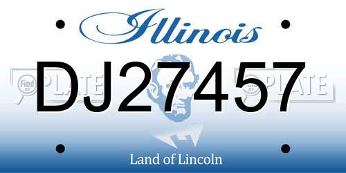 DJ27457 Illinois License Plate