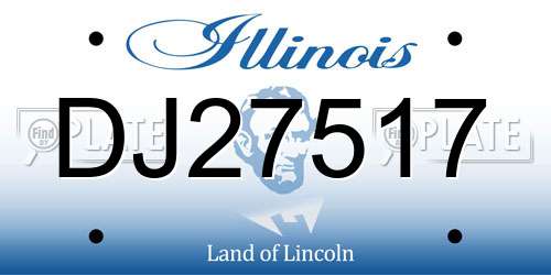 DJ27517 Illinois License Plate