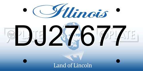 DJ27677 Illinois License Plate