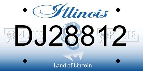 DJ28812 Illinois License Plate