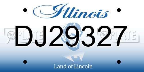 DJ29327 Illinois License Plate