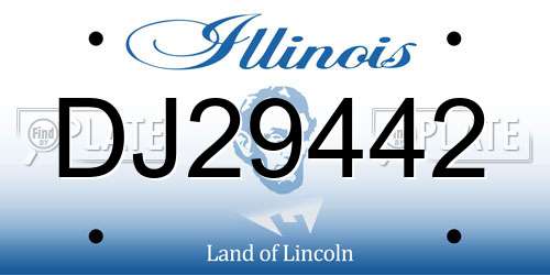 DJ29442 Illinois License Plate