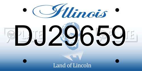 DJ29659 Illinois License Plate