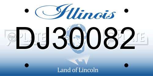 DJ30082 Illinois License Plate