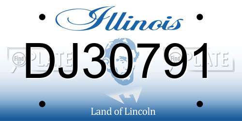 DJ30791 Illinois License Plate