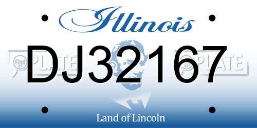 DJ32167 Illinois License Plate
