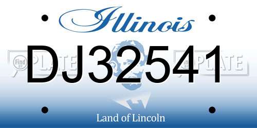 DJ32541 Illinois License Plate