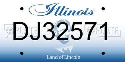 DJ32571 Illinois License Plate