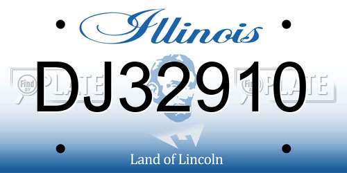 DJ32910 Illinois License Plate