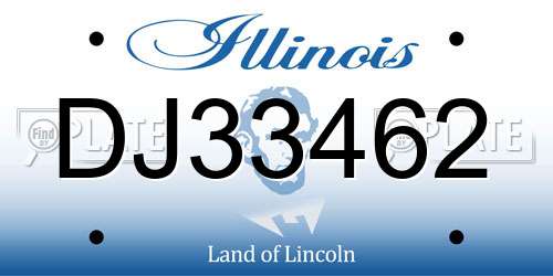 DJ33462 Illinois License Plate