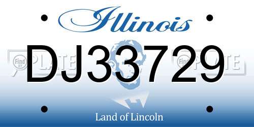 DJ33729 Illinois License Plate