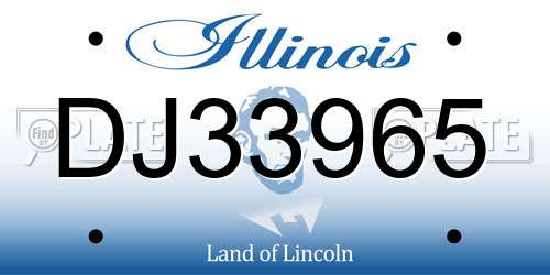DJ33965 Illinois License Plate