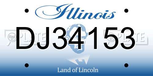 DJ34153 Illinois License Plate