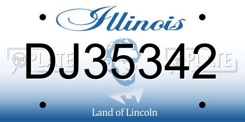 DJ35342 Illinois License Plate