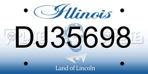 DJ35698 Illinois License Plate