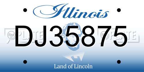 DJ35875 Illinois License Plate
