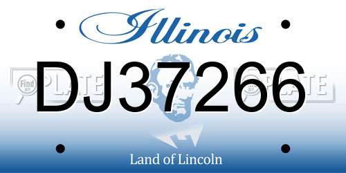 DJ37266 Illinois License Plate