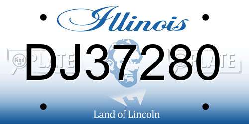 DJ37280 Illinois License Plate