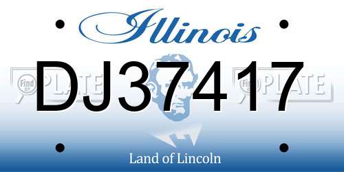 DJ37417 Illinois License Plate