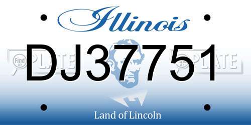 DJ37751 Illinois License Plate