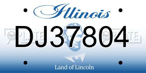 DJ37804 Illinois License Plate