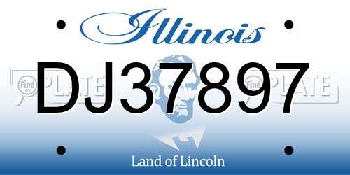 DJ37897 Illinois License Plate