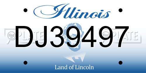 DJ39497 Illinois License Plate