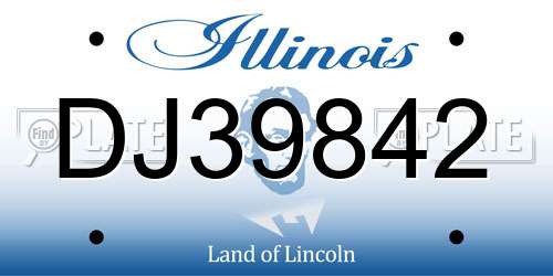DJ39842 Illinois License Plate